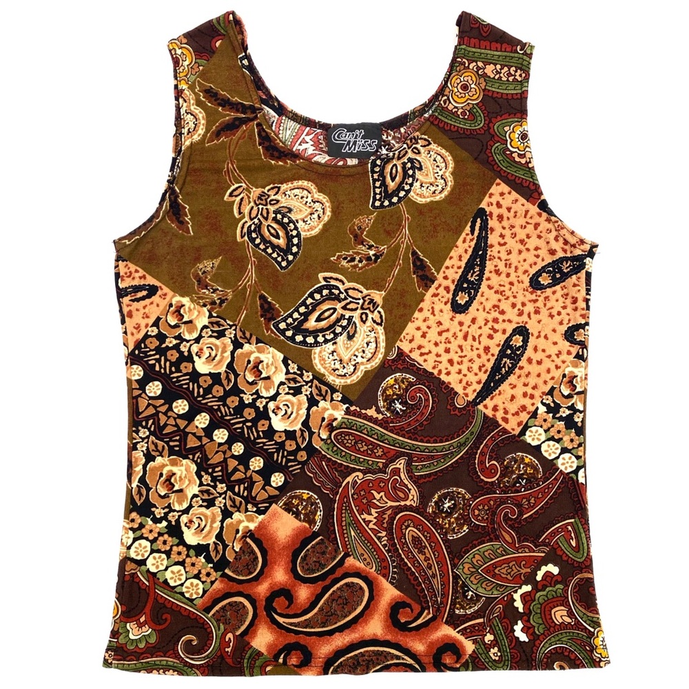 Vintage 90s Paisley Patchwork Tank Top
